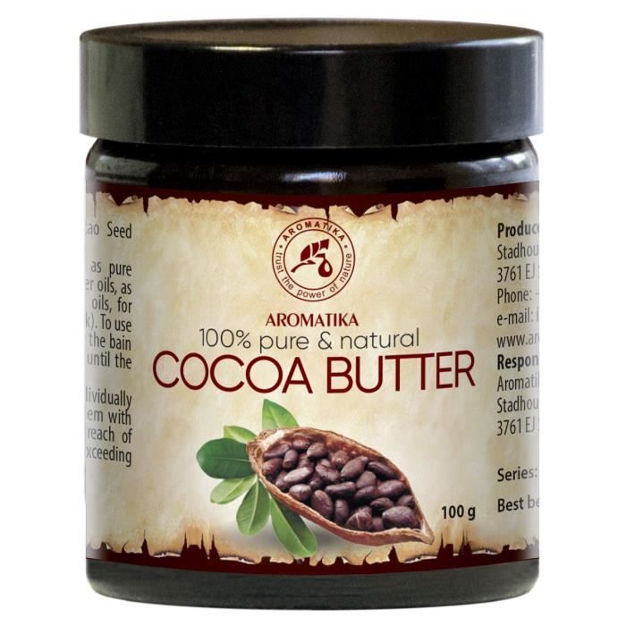 Beurre de Cacao 100g - 100% Pur et Naturel - Non Raffiné