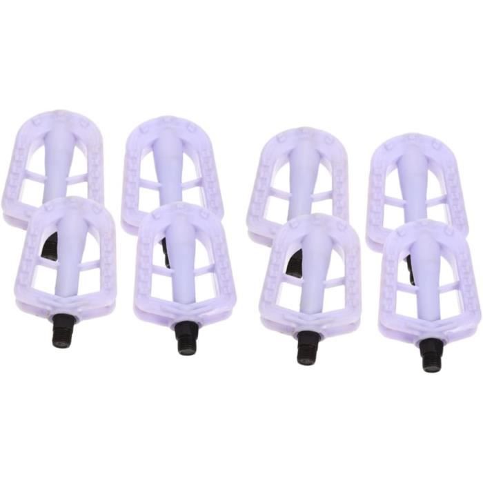 Amosfun Pédale VTT Violette – Plastique Et Fer, Plateforme 10,5x8 Cm, Filetage 1,4 Cm – Confort Et Adhérence