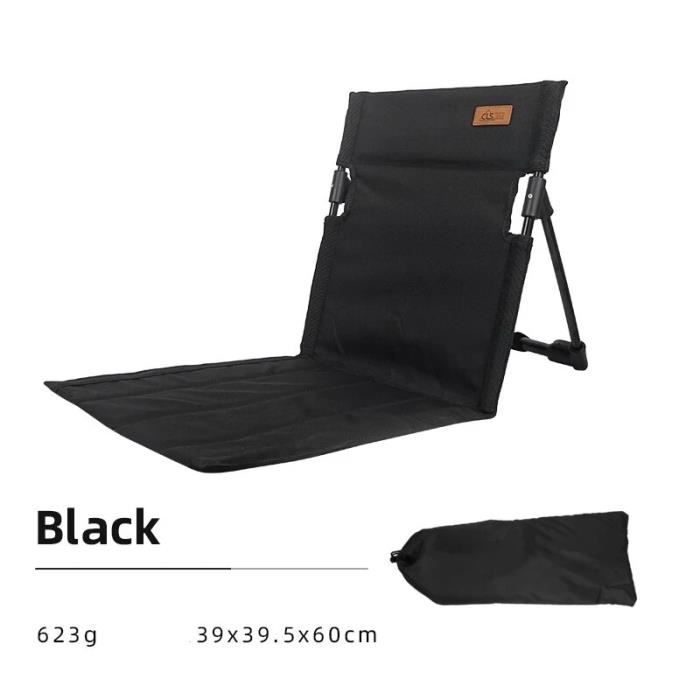 noir - chaise de plage pliante en alliage d'aluminium portable, coussin de dossier extérieur, chaise de pique