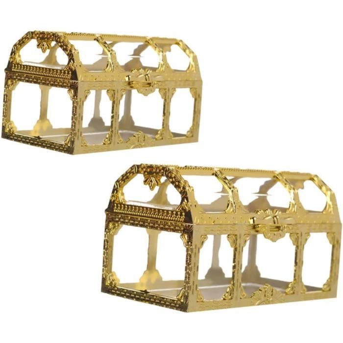Ornements Aquarium Coffre Au Trésor - Lot De 4 Pièces En Résine - Style Méditerranéen, Décoration Pour Poissons - 2,6 X 2,4 X 2,2 Cm