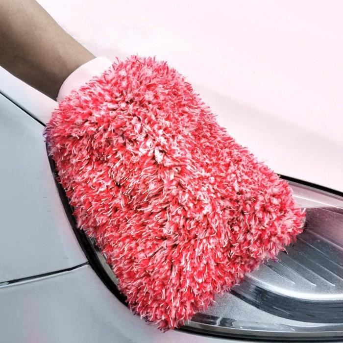JUSTTOP Lot De 2 Gants De Lavage De Voiture, Double Face 5 Doigts En