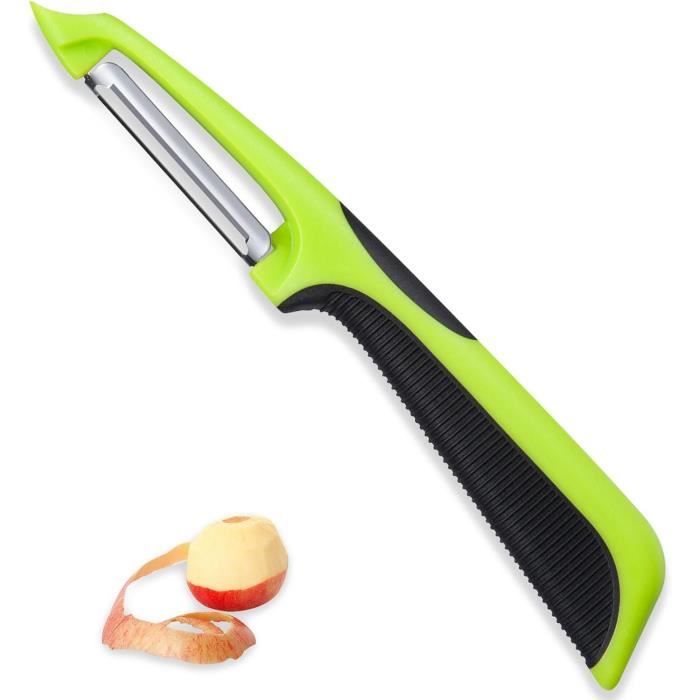 Eplucheur de pommes de terre et légumes à poignée souple et lames ultra tranchan