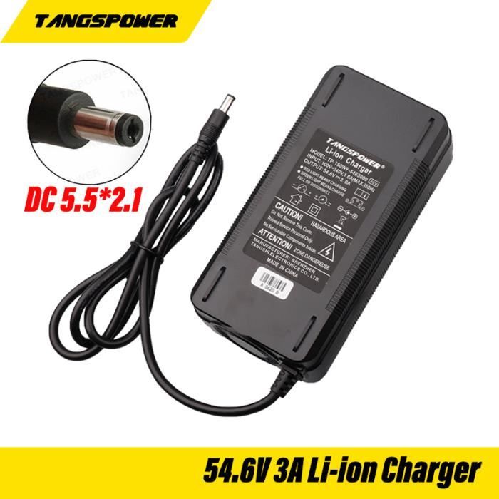 TANGSPOWER 54.6V 3A Chargeur de Batterie pour 13S 48V Batterie Li-ION Batterie vélo électrique au Lithium Chargeur Haute qualité