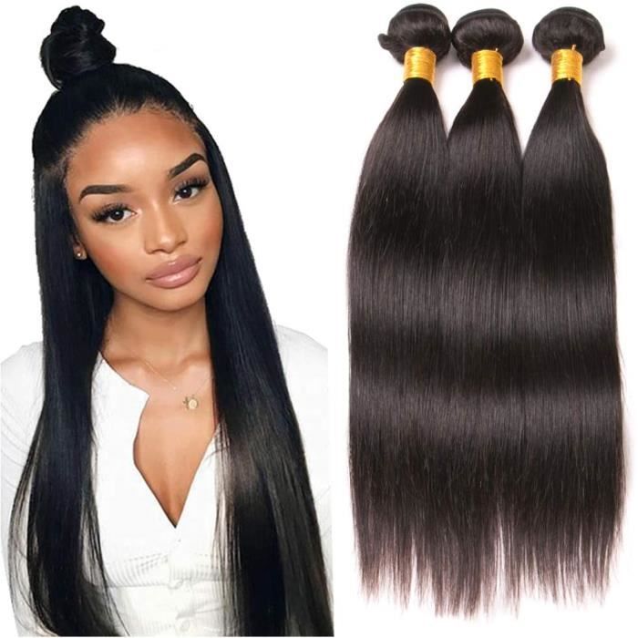 Mèches Bresilienne Perruque 3 lot Cheveux Lisse Tissage Humain Hair  20\