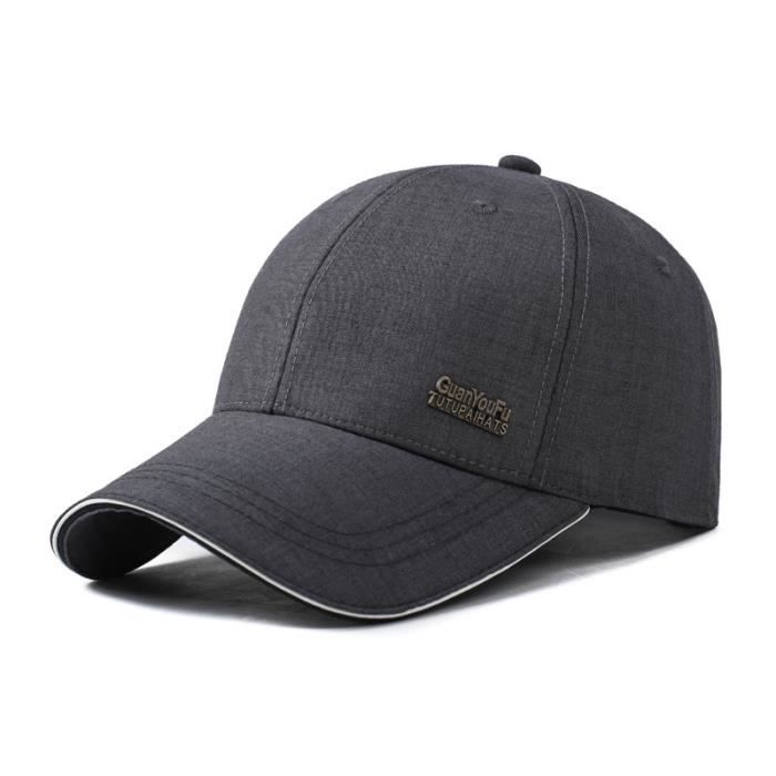 Casquette de cyclisme - Homme - Gris foncé - Taille ajustable - Pour activités en plein air