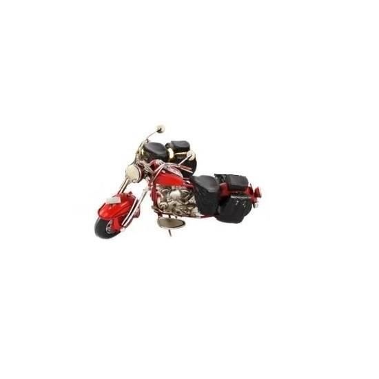 Réplique Moto ancienne de collection métal - 28 cm - Bleu clair