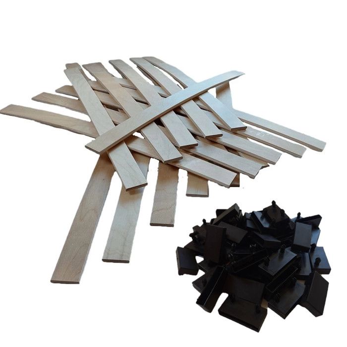 30 Lattes Bois Pour Sommier 780x48x8 Mm - Bois Multiplis 7 Plis, Remplacement Facile Lit, Clic-clac, BZ