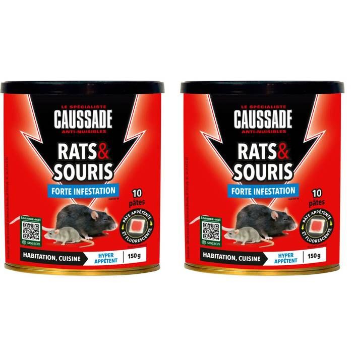 Lot de 2 boites de Raticide Rats & Souris - Pat'Appât forte infestation ...