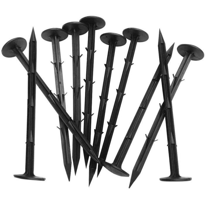 Ancres De Sol 19,5 Cm Pour Bâche Anti-mauvaises Herbes - Lot De 150, En Plastique Noir Résistant UV