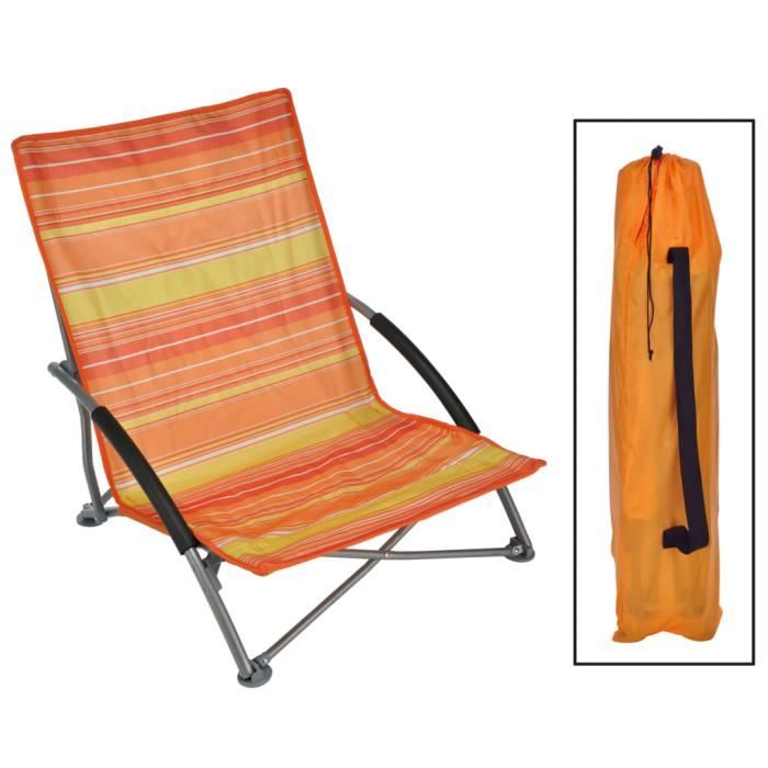 Chaise de plage pliable - HI - Orange - Pliant - Marque HI
