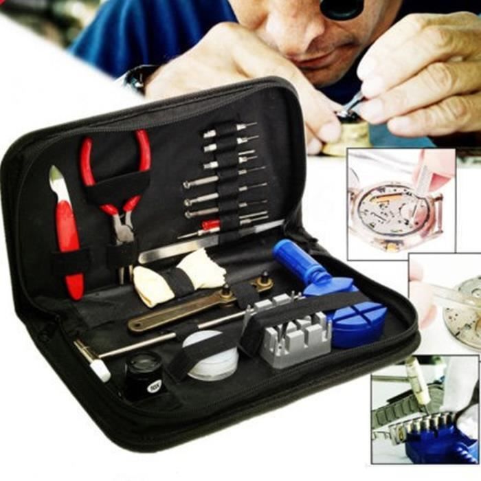 Kit De Réparation Montres Professionnel Outils, Remplacement Des Pile Outil Removaler Barres Kit - 19 Pcs Set