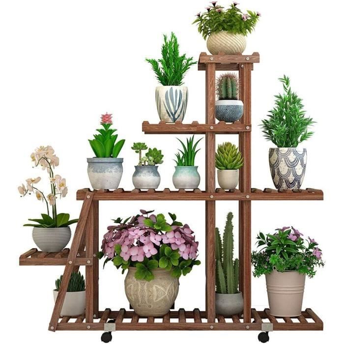 Unho Etagere A Fleurs En Bois A Roulettes Porte Plante Interieur Exterieur Echelle Pour Jardin Maison Balcon Terrasse 88 X 25 X 98cm Achat Vente Porte Plante Etagere A Fleurs A Roulettes Cdiscount