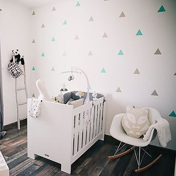 Triangles Autocollant Mural Pour Enfants Chambre Bebe Chambre Stickers Muraux Pepiniere Garcon Chambre Autocollants Deco Tk3544 Cdiscount Maison