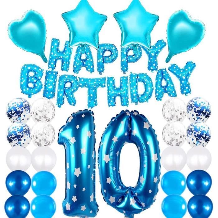 10e Anniversaire Anniversaire Garcon Decoration Danniversaire Bleu 10 Ans Decoration Danniversaire 10 Ans Decoration Danniversaire Cdiscount Maison