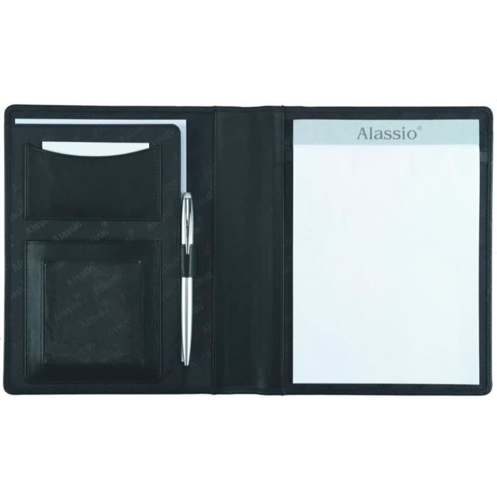Porte-documents A4 Alassio Olbia - Nylon Anthracite - Compartiment Tablette, Bloc-notes, Anneaux - 36x28x5 Cm - 8