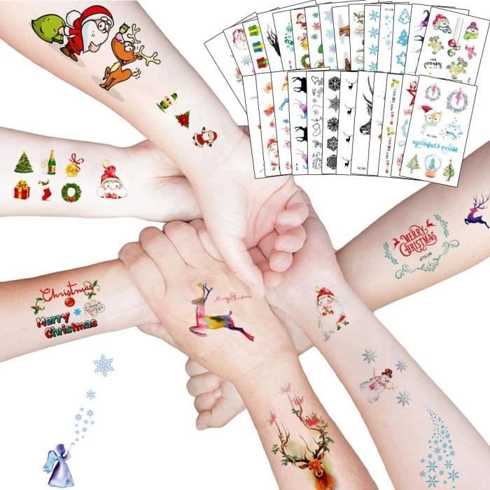 2x Noel Tatouage Temporaire Pour Enfants Pere Noel Bonhomme De Neige Renne Stickers Tatouages Ephemeres Fete Cadeau Pinata Pou Cdiscount Au Quotidien