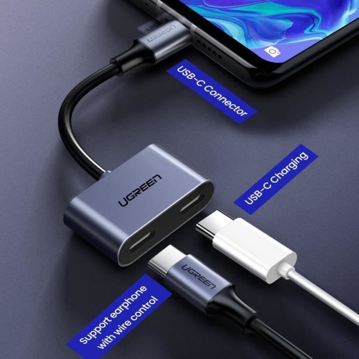 Samsung OnePlus Google Pixel 2/2 XL et iPad Pro 2018 Noir ISOUL Adaptateur audio USB C 3,5 mm pour Huawei