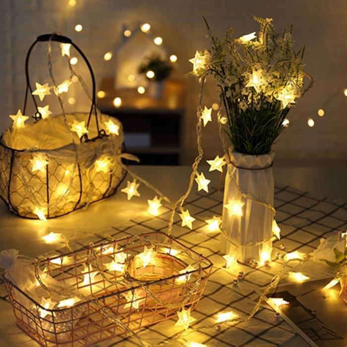 Cn _ LED Mini Fée Cuivre Fil Lumière Noël Arbre Maison Fête Lampe Décor Cha