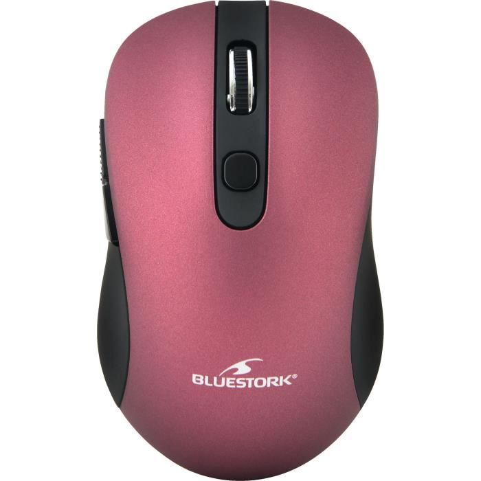 BLUESTORK Souris Sans fil - 2,4 Ghz - 6 boutons - Prune métallique