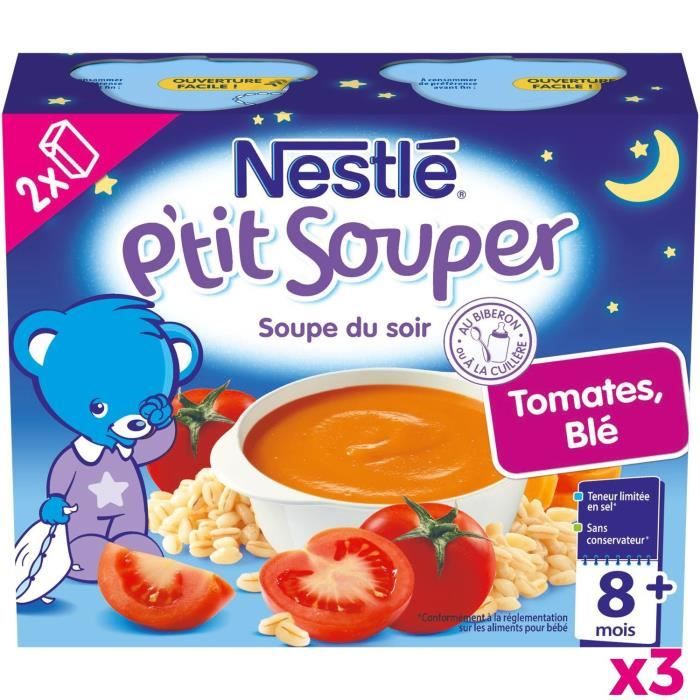 Lot De 3 Nestle P Tit Souper Soupe Du Soir Tomates Ble 2x250 Ml Des 8 Mois Achat Vente Plats Cuisines Lot De 3 Nestle P Tit Souper Soupe Du