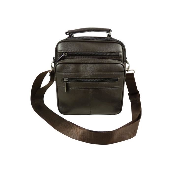 Sac Bandoulière En Cuir De Vachette Véritable - Marron - Neuf Avec étiquettes - Pour Homme