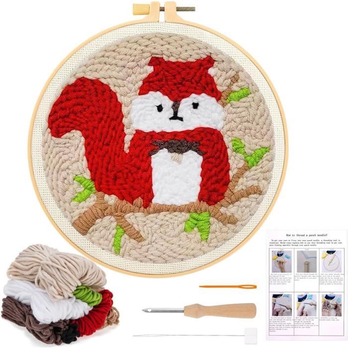 Kit Punch Needle Broderie JSRQT - Motif Manchot - Pour Débutants Et Enfants
