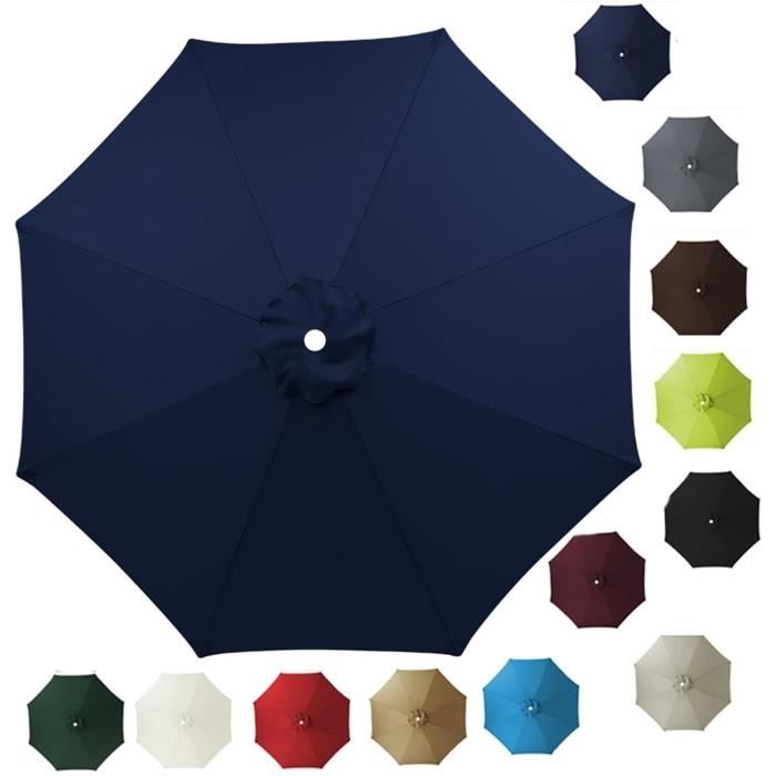 Toile De Rechange Pour Parasol Déporté Carré 3x3m - Housse UPF 50+ - 8 Baleines - Couleur Khaki - 12