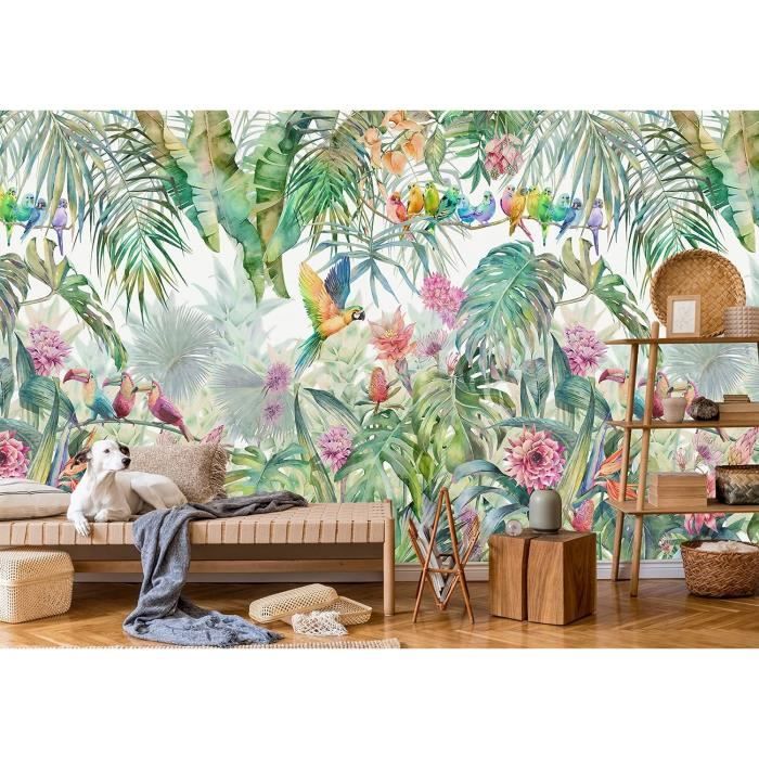 Papier Peint Panoramique Jungle Soie, Poster Geant Mural Personnalisé ...