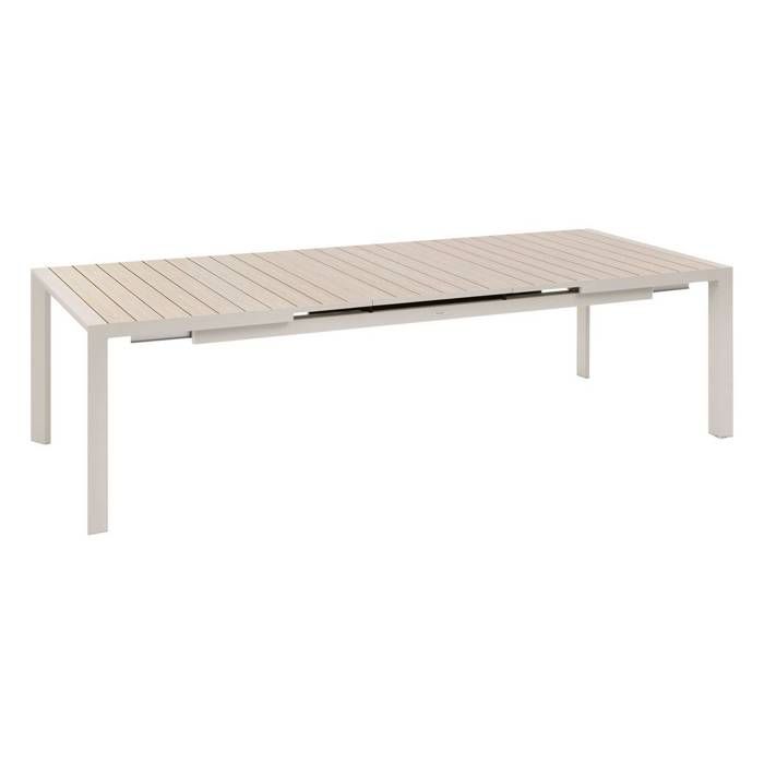 Table de jardin extensible 10 places aluminium traité époxy EVASION lin et argile - Hespéride Table de jardin extensible 10 places aluminium traité époxy EVASION lin et argile - Hespéride