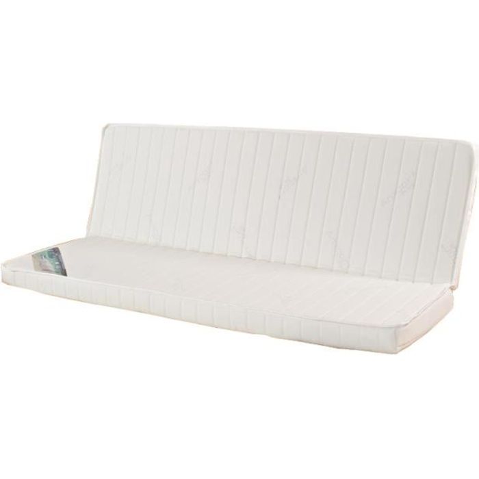 matelas clic clac 130 x 190 h.r.43 aloa - hevea selection - mousse haute résilience (hr) - blanc