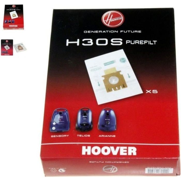 Sachet de sacs h30s sac antibacter.telio pour aspirateur HOOVER 09178278 - vue 2
