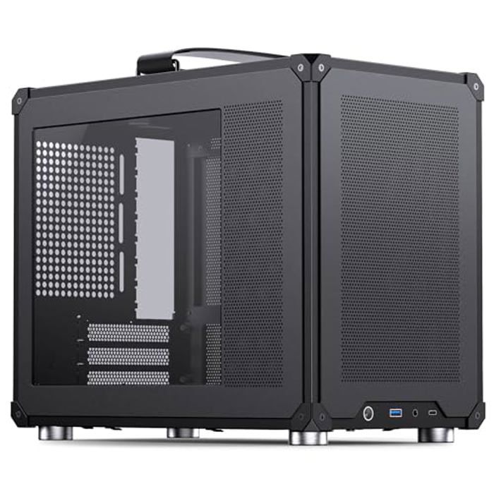 Boîtier PC Jonsbo C6 MAX mATX Poignée de transport Maille Airflow - vue 2