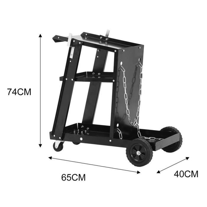 Chariot De Soudage Portable Pour 2 Bouteilles Gaz - Oxygène Et Acétylène, Modèle 1267