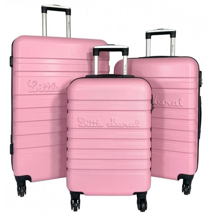 Set de 3 valises 54cm-65cm-75cm Abs ROSE PâLE - LM10323N - Marque française