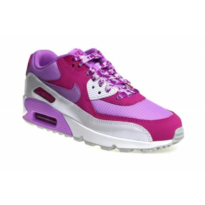 NIKE AIR MAX 90 MESH GS Rose/Gris/Jaune/Orange ... violet rose ... NIKE AIR MAX 90 MESH GS Rose/Gris/Jaune/Orange ... violet rose ...