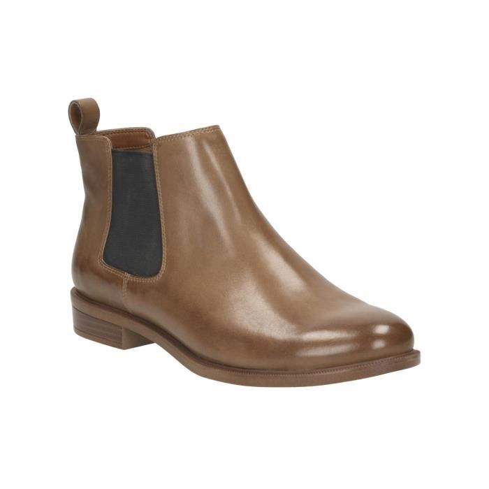 Boots en cuir Taylor pour femme - camel - talon plat - style Originals années 1950