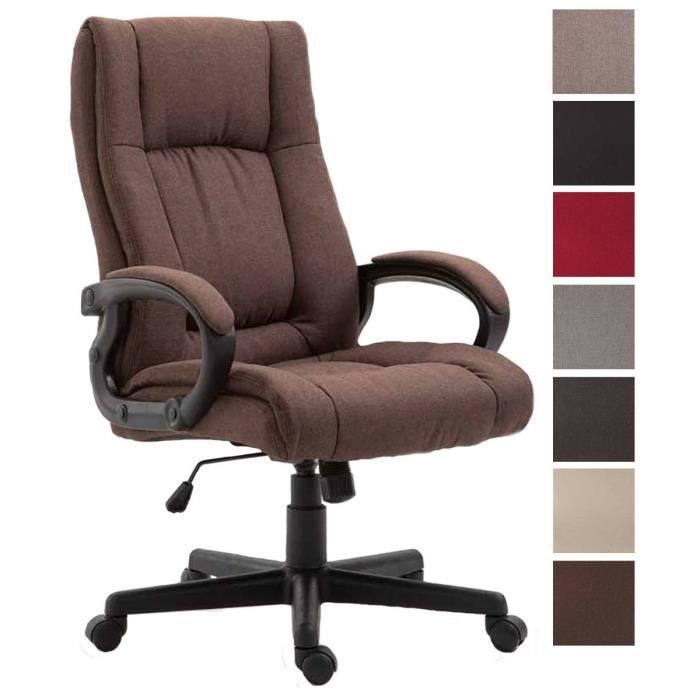 CLP Fauteuil Lounge Club en Tissu I Chaise Lounge Confortable Pivotante avec Hauteur R/églable Et Coussin de Si/ège Dossier Haut Marron