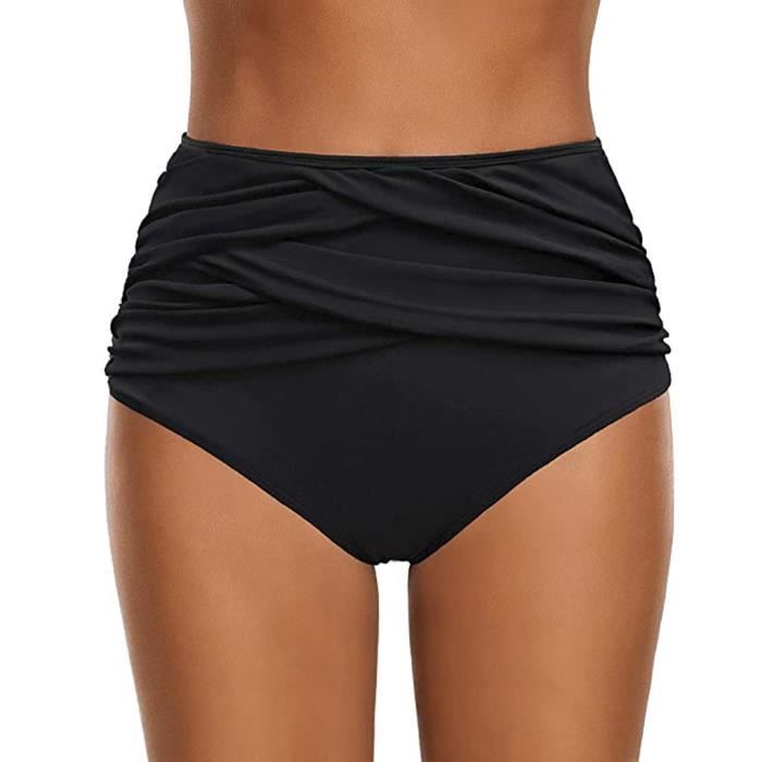 Femmes taille haute fronce bas de bikini controle du ventre maillot de bain slips pantalon Noir Noarlall6421 Noir Cdiscount Pret a Porter