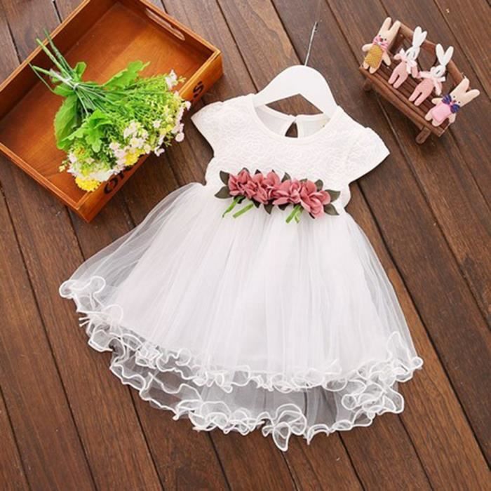Robe De Princesse Douce Blanche Pour Enfants Avec Dentelle D Ete Filles Robe Bebe Princesse Tulle Robe Enfants Vetements Blanc Cdiscount Pret A Porter