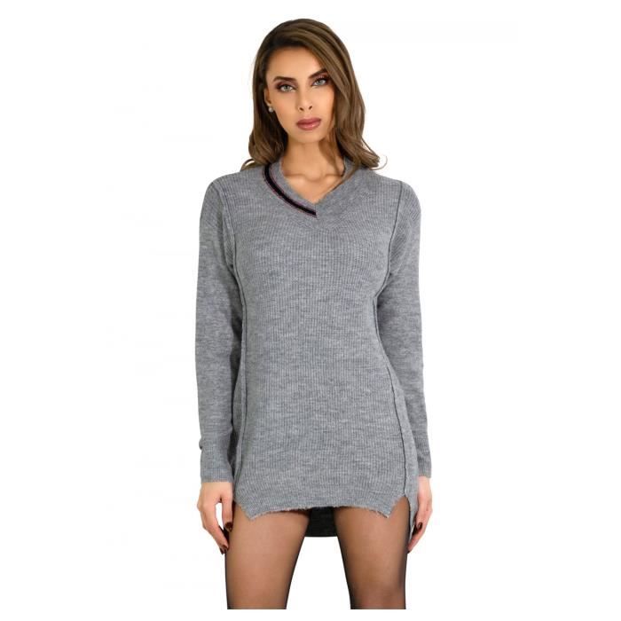 Robe laine grise femme hotsell
