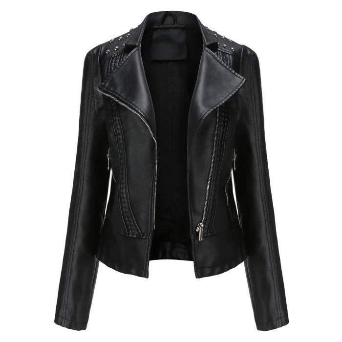 Veste Courte Femme Simili Daim D'hiver - Coupe Slim Zip Col Montant - Manteau Décontracté Tendance