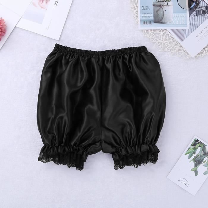 Culotte Courte Lolita Femme – Style Rétro à Plis, Taille Unique