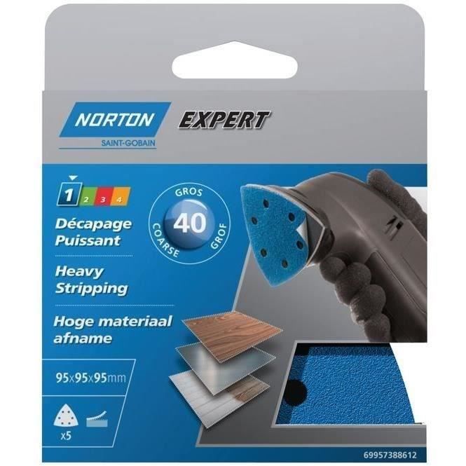 Triangle perforé 6 trous auto-agrippant - grain 40