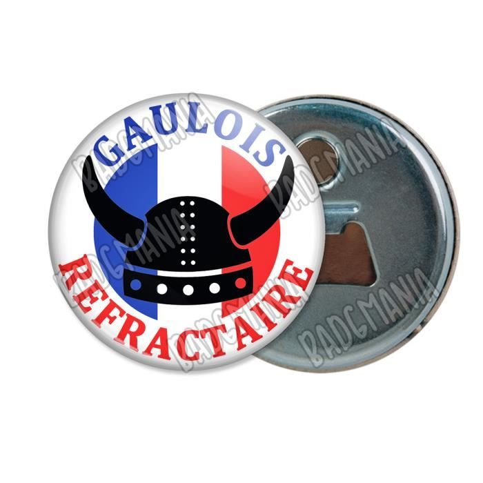 Boutons De Manchette Aspect Doré, Motif Gaulois Réfractaire, Tricolore France