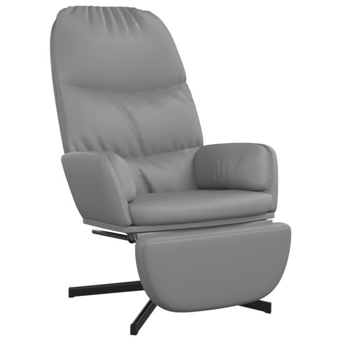 Fauteuil Relax Avec Repose-pieds Réglable Gris