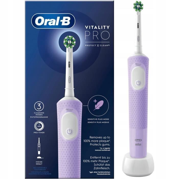Oral-B Vitality Pro Brosse À Dents Électrique Violette, 1 Brossette