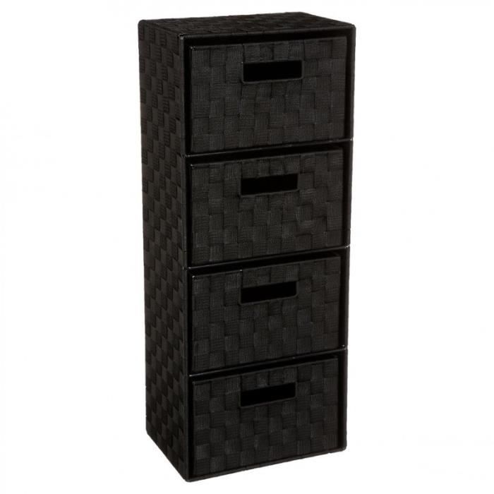 Meuble de Rangement 4 Tiroirs 74cm Noir Cdiscount Maison