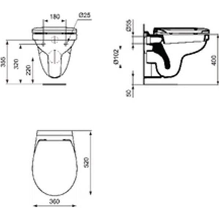 Wc Suspendu Sortie Droite Porcher Cuvette Ulysse A Sortie Horizontale Suspendu Blanc Ref