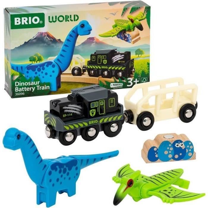 Brio Train à Piles Dinosaure Train électrique Dinosaure Inclus pour circuit de train en bois Dès Brio World 36096