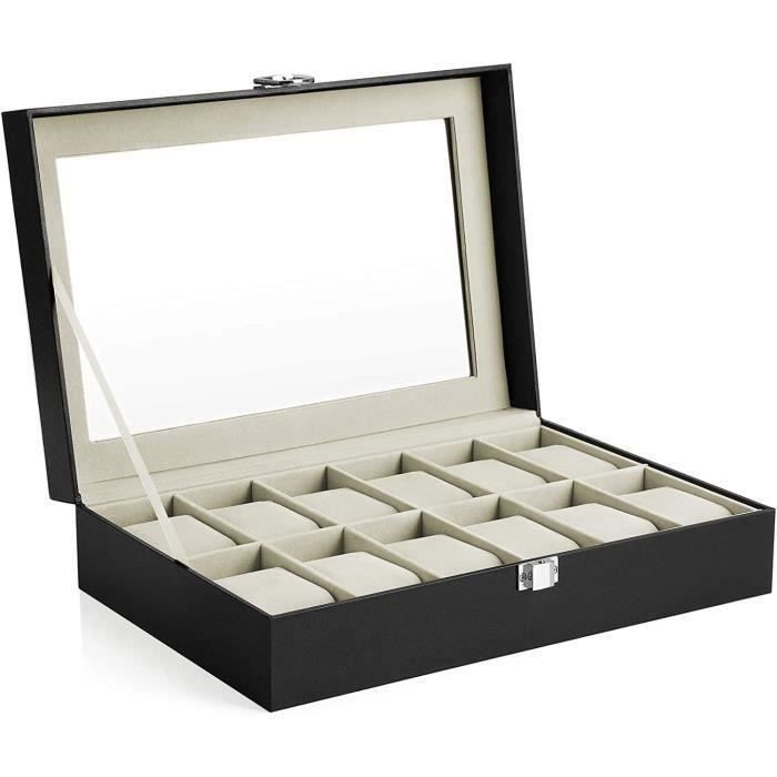 OSVINO Boîte à Montres 10 Compartiments Cuir PU Velours - Écrin De Collection